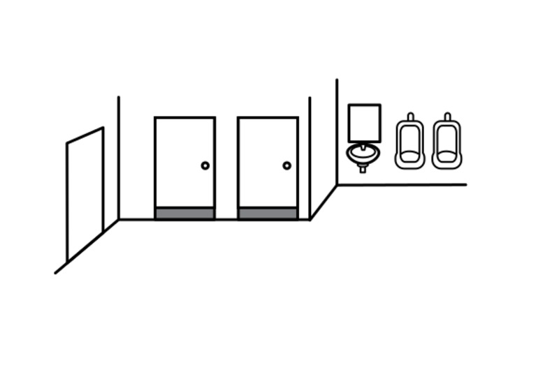 トイレに 誰も いません。