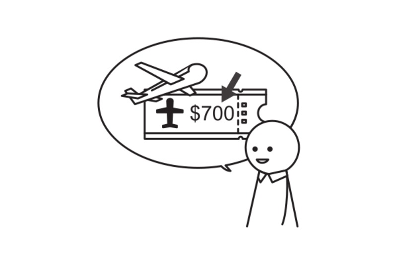 飛行機で 700ドルぐらい かかります。
