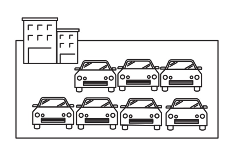 会社に 車が 7台 あります。