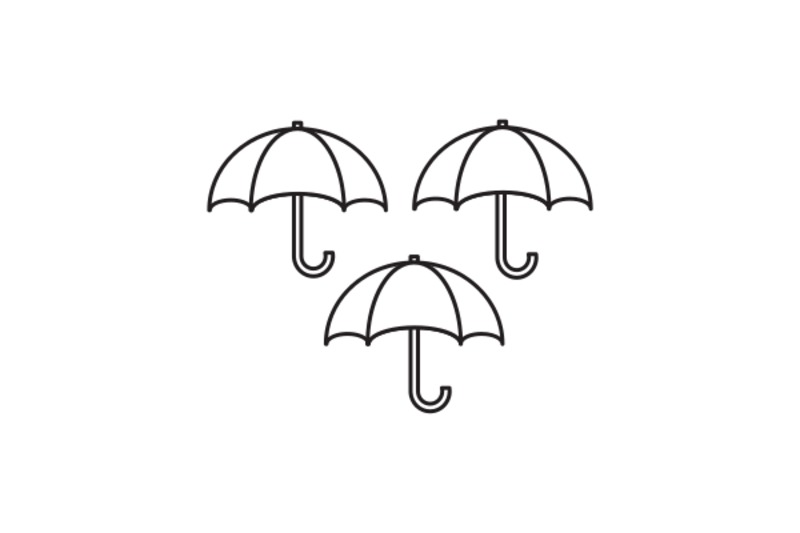 傘が 3本 あります。